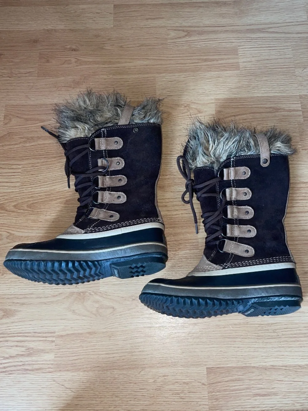 SOREL Joan Of Arctic 1540 Tall Faux Fur Waterproof Lace Up Snow‎ Winter Boots 7